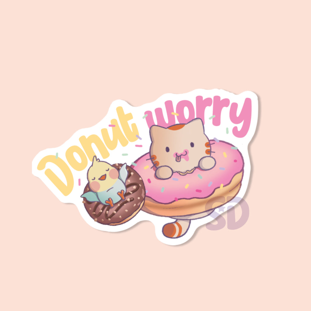 Sticker Donut Worry Matte Vinyl