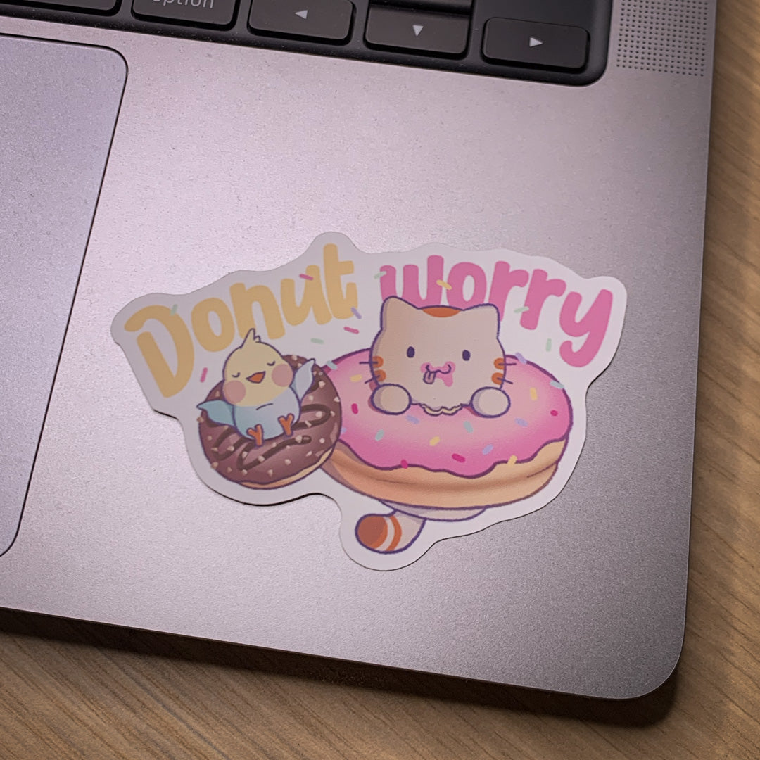 Sticker Donut Worry Matte Vinyl